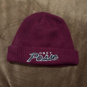 OBEY POSSE MAROON BEANIE